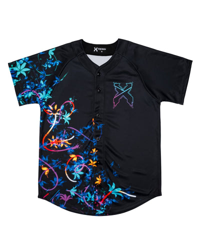 Excision Floral Baseball Jersey (Black) - Excision