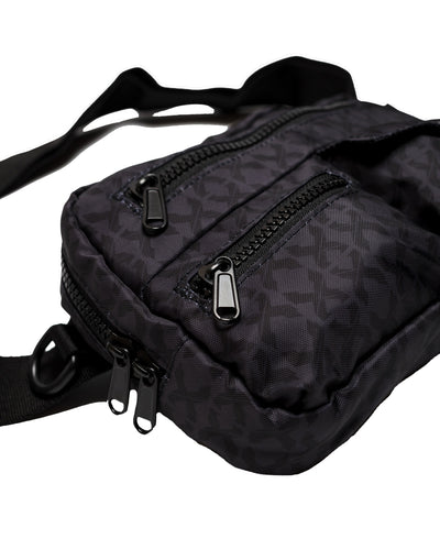 Sliced Logo All-Over Waist Bag (Black/Black) - Excision
