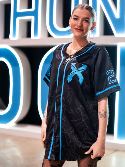 Excision Thunderdome Baseball Jersey Black/Teal