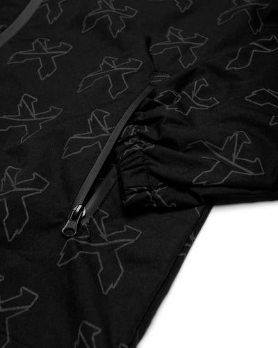 Sliced Logo All-Over Spectrum Reflective Zip Up Jacket (Black) - Excision